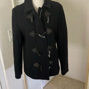 Gap Wool Blend Zip Black Peacoat Size Medium fully lined‎
